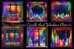 Christmas Candle And Window Digital Paper, Festive Holiday Product Image 9