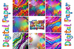 Rainbow Metallic Foil Digital Paper Pack Product Image 9