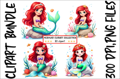 80 Mermaid Clipart Bundle, Cute Mermaid Clipart Product Image 9