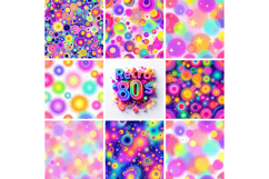 80s Neon Retro Digital Papers | Bright Party Backdrops Product Image 9