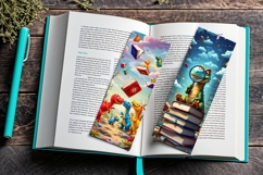 Cute Dinosaur Bookmarks, 25 Digital Dino Bookmark Set Product Image 9