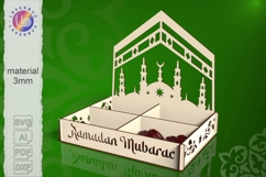 Kaaba Ramadan Laser Cut Treat Box SVG, Mosque Gift Tray Product Image 1