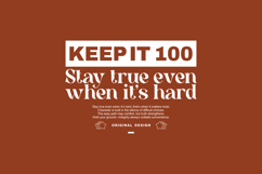 Keep it 100 Urban Typography T-shirt Design Product Image 1