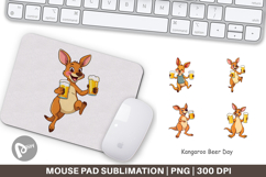 Mouse Pad Kangaroo Beer Day Product Image 1