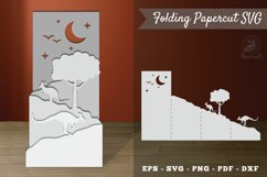 Kangaroo in the Forest, Folding Papercut SVG Product Image 1