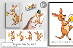 Digital Paper Kangaroo Beer Day Product Image 1