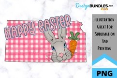 Sublimation Happy Easter State - Kansas - Rabbit Product Image 1