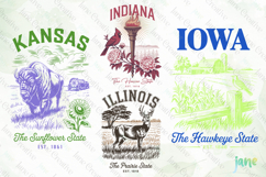 Kansas - Indiana - Illinois - Iowa SVG Product Image 1