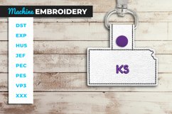 Kansas State Shaped Key Fob - ITH Embroidery Project Product Image 1