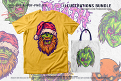 Creepy demon santa zombie clown death horror illustration Product Image 4