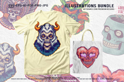 Fantasy Skull Art Samurai Viking Owl Heart Set Product Image 2