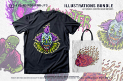 Spooky clown zombie goblin fireball grim reaper monster set Product Image 2