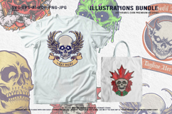 Vintage Skull Illustrations for Tattoo and Mascot Design Product Image 2
