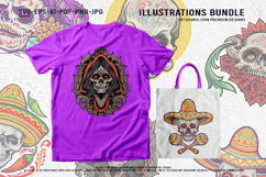 Festival of the Dead Mexican Skull Vector Mascot Designs Product Image 2