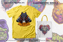 Dark Halloween Cartoon Nightmare Set With Zombie Beasts Product Image 2