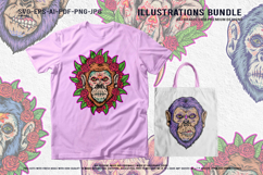 Mexican Gothic Animals With Roses Horror Vector Designs Product Image 4