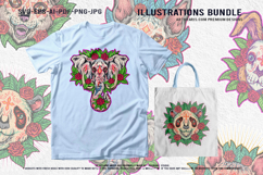 Day Of The Dead Animal Horror With Roses Illustrations Product Image 2