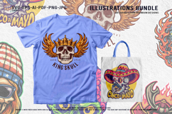 Sugar Skull artwork flame crown sombrero zombie warrior Product Image 2