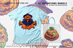Spooky Party Vector Pack With Creepy Pumpkin Illustrations Product Image 2
