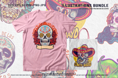 Mystical Mexican Skulls With Flowers and Alien Art Set Product Image 2
