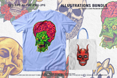 Devil Skull With Fantasy Cartoon Horror Artwork Illustration Product Image 2
