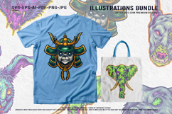 Undead Wildlife And Scary Samurai Skull Cartoon Product Image 2