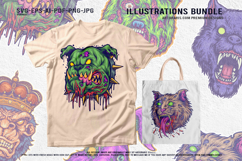 Mutant Animal Monsters Creepy Zombie Vector Illustration Product Image 2