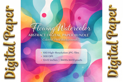 Flowing Watercolor Abstract Digital Paper Bundle Product Image 1