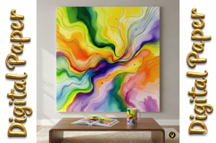 Abstract Fluid Ink Watercolor Digital Paper Product Image 13