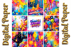 Psychedelic Digital Paper Bundle: Galaxy &amp; Candy Dreams Product Image 5