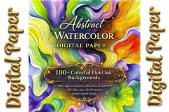 Abstract Fluid Ink Watercolor Digital Paper Product Image 2