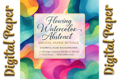 Flowing Watercolor Abstract Digital Paper Bundle Product Image 2