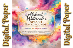 100 Abstract Watercolor Splash Backgrounds Product Image 2