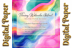 Flowing Watercolor Abstract Digital Paper Bundle Product Image 3