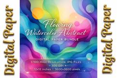 Flowing Watercolor Abstract Digital Paper Bundle Product Image 4