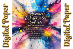 100 Abstract Watercolor Splash Backgrounds Product Image 3