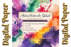 100 Abstract Watercolor Splash Backgrounds Product Image 1