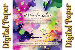 100 Abstract Watercolor Splash Backgrounds Product Image 4