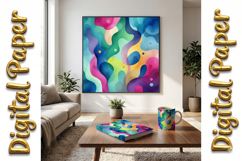 Flowing Watercolor Abstract Digital Paper Bundle Product Image 6