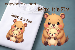Cute Capybara Animal Clipart | Animal sublimation Product Image 1