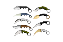 Karambit knives collection featuring various modern tactical Product Image 1