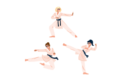 defense karate woman vector Product Image 1