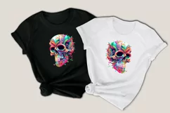 Kawai vivid color skull SVG, colorful skull clipart Product Image 2