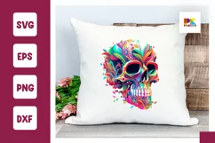 Kawai vivid color skull SVG, colorful skull clipart Product Image 1