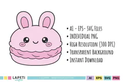 Kawaii animal clipart with playful rounded character designs