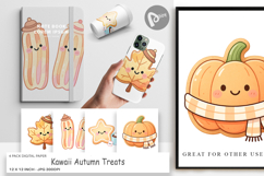 Autumn Kawaii Treats Digital Paper Product Image 1