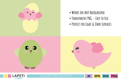 kawaii baby bird png set for planners