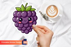 Kawaii Blackberry Sticker, Kawaii Fruit Art, Berry Sticker Product Image 1