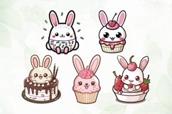 Kawaii Bunny Sublimation Clipart Product Image 2