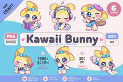 Kawaii Bunny Character 02. Cute Rabbit Sticker Product Image 1